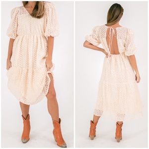 Vici La Ven Rosette Flower Child Garden Party Dress XS